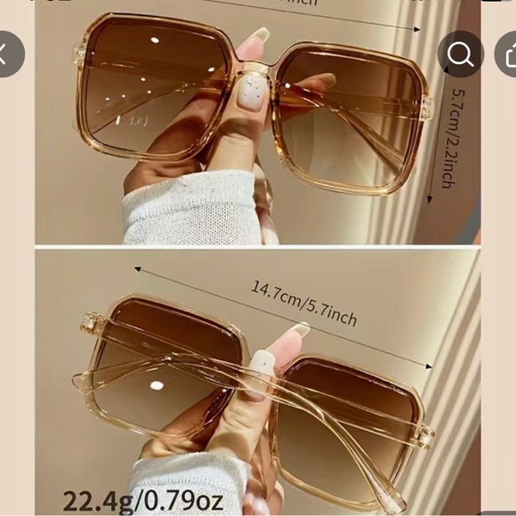 - Oversized Square Fashion Sunglasses For Women Men UV400 - Picture 3 of 3